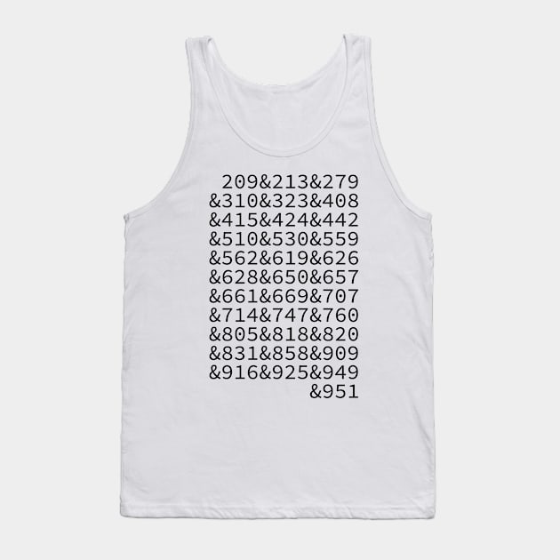 California Area Codes Tank Top by ExtraGoodSauce